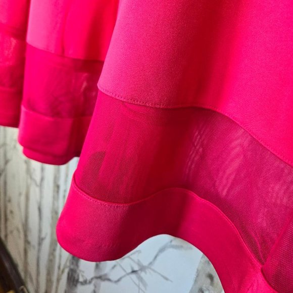 Lane Bryant Pink Mesh Cut Out Elbow Sleeve Dress 18/20P - Picture 8 of 10